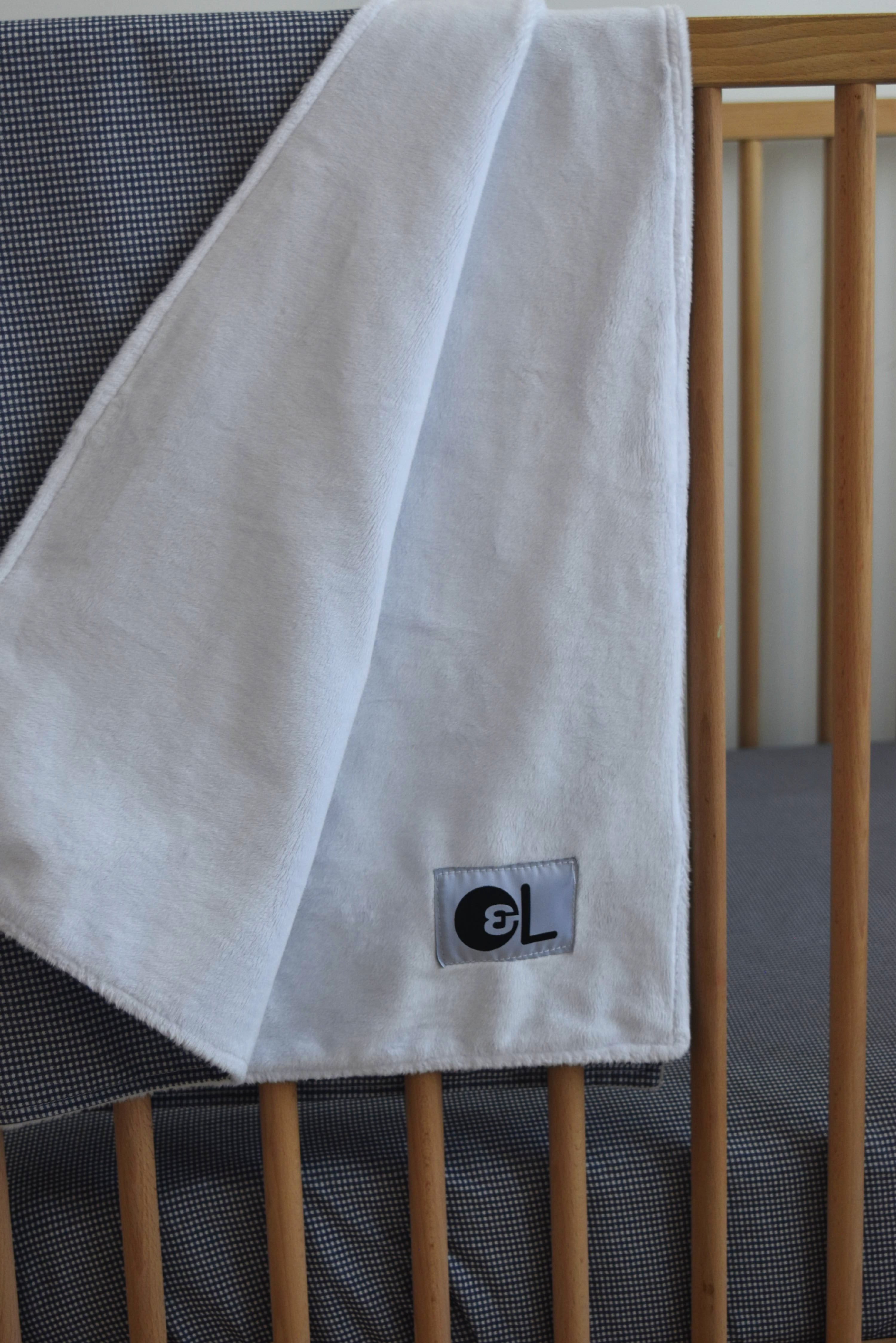 By the Sea + All My Hugs - Deluxe - Foggy Blue + Gray on White Crib Bedding Set